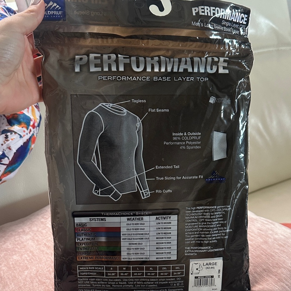 Coldpruf Men's Gray Performance Base Layer Top - Picture 2 of 2
